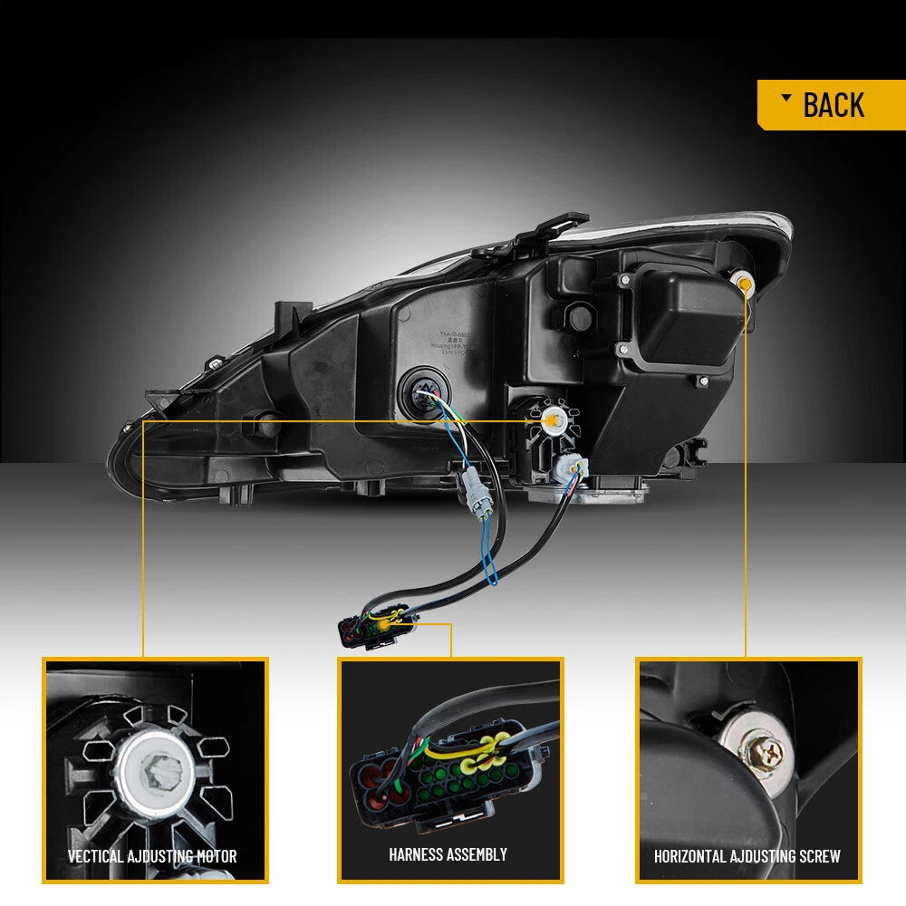 2006-2013 LEXUS IS250 IS350 ISF SEQUENTIAL LED HEADLIGHTS V2 - iilumo