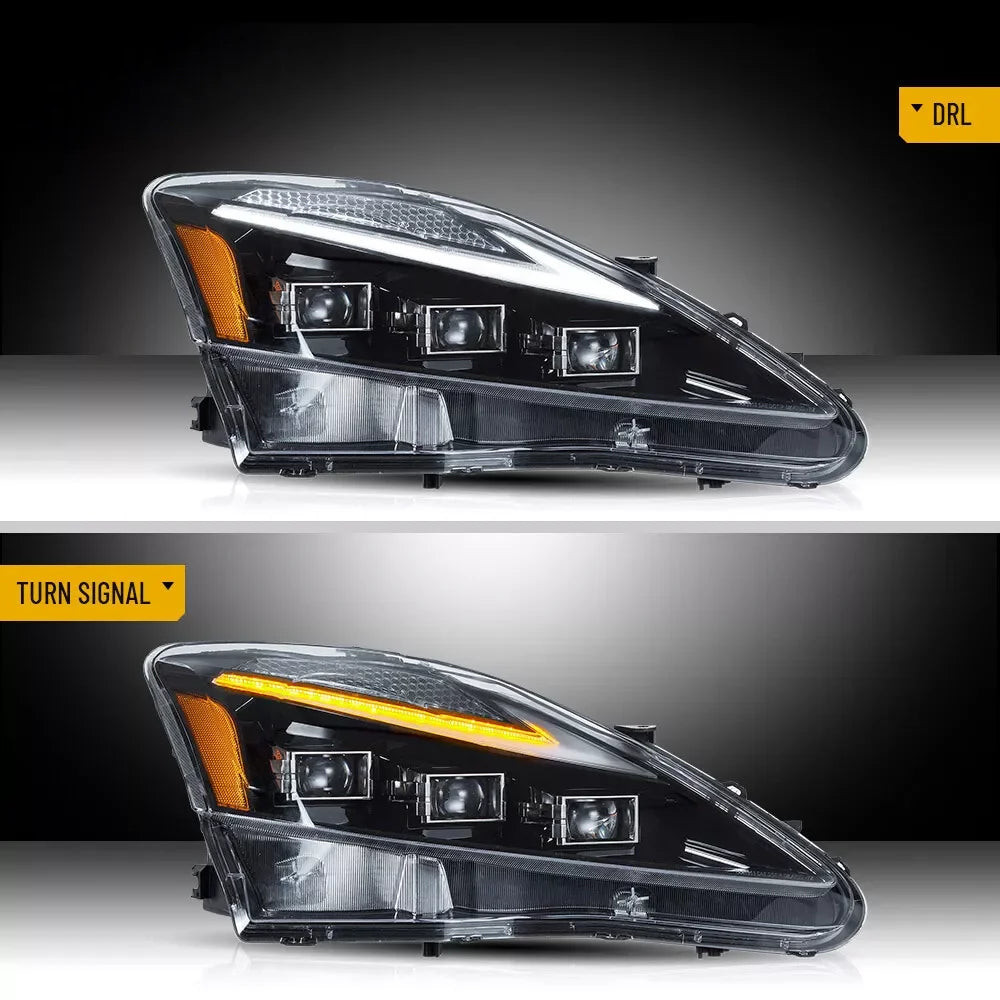 2006-2013 LEXUS IS250 IS350 ISF SEQUENTIAL LED HEADLIGHTS V2 - iilumo