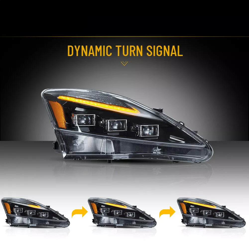 2006-2013 LEXUS IS250 IS350 ISF SEQUENTIAL LED HEADLIGHTS V2