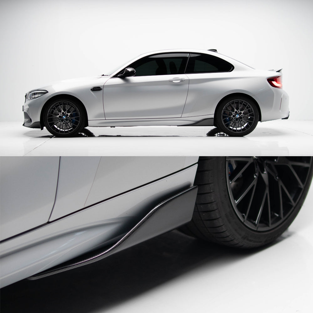 M Performance Style Side Skirt / Winglet Pre-Pregged Dry Carbon Fiber for BMW M2 F87 16-21