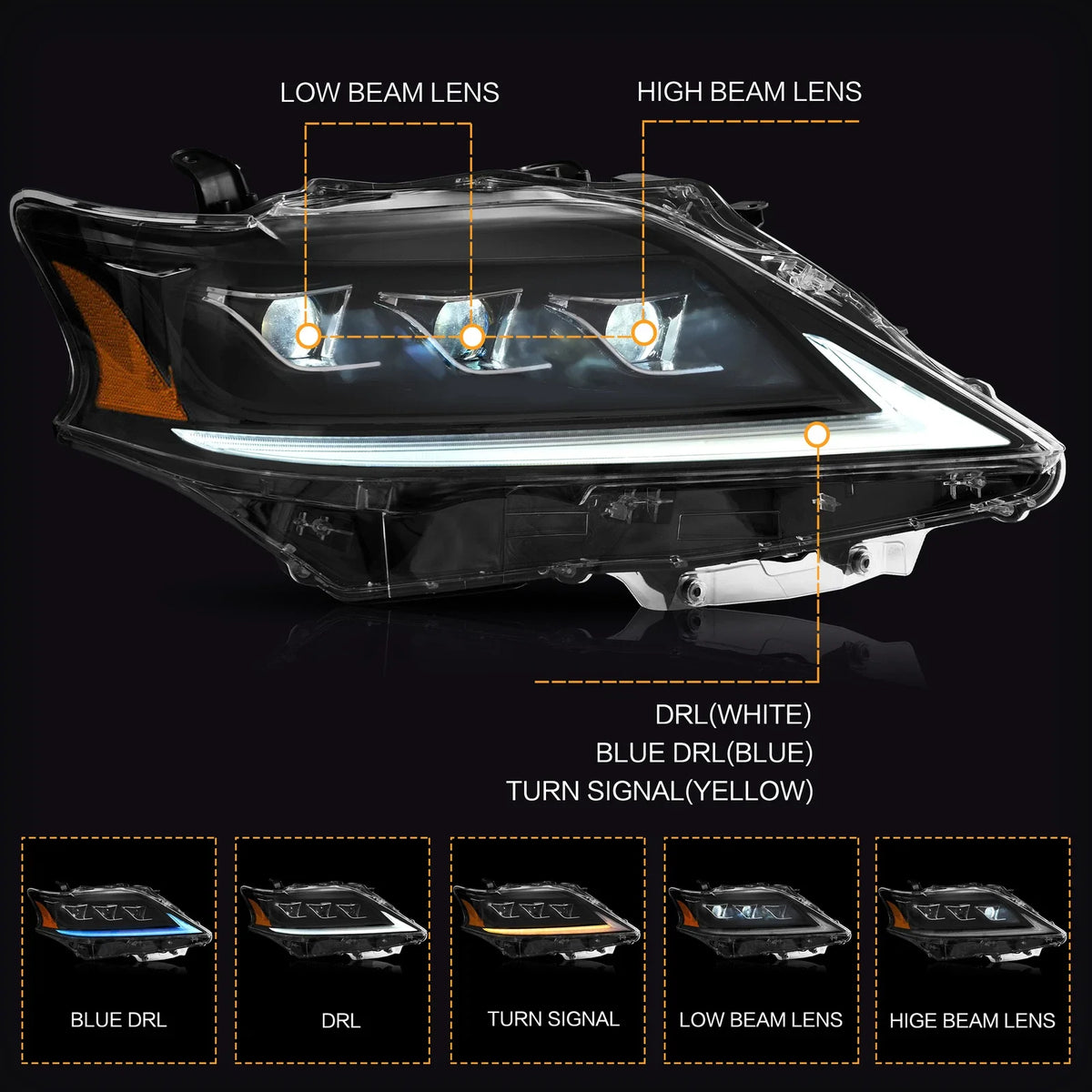 2012-2015 LEXUS RX SEQUENTIAL LED HEADLIGHTS