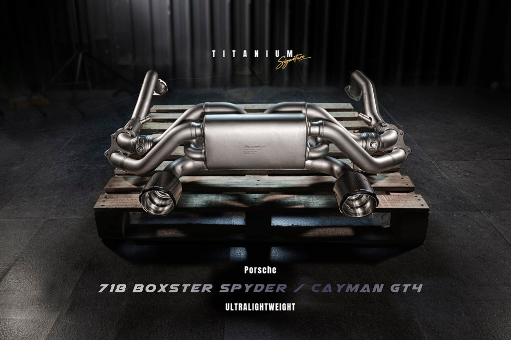 Fi Exhaust Valvetronic Exhaust System For Porsche Caym GT4 / Boxster Spyder 718 Titanium Signature Series Pre Feb 20 - iilumolab