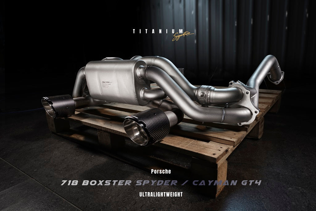 Fi Exhaust Valvetronic Exhaust System For Porsche Caym GT4 / Boxster Spyder 718 Titanium Signature Series Pre Feb 20 - iilumolab