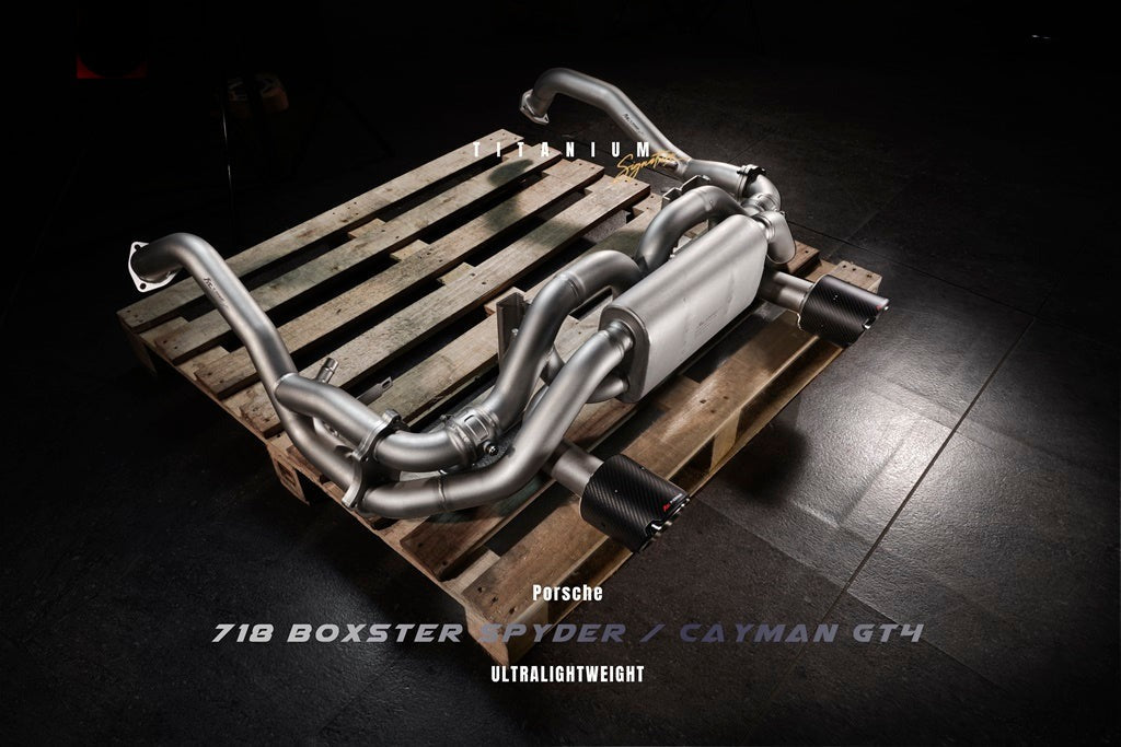 Fi Exhaust Valvetronic Exhaust System For Porsche Caym GT4 / Boxster Spyder 718 Titanium Signature Series Pre Feb 20 - iilumolab