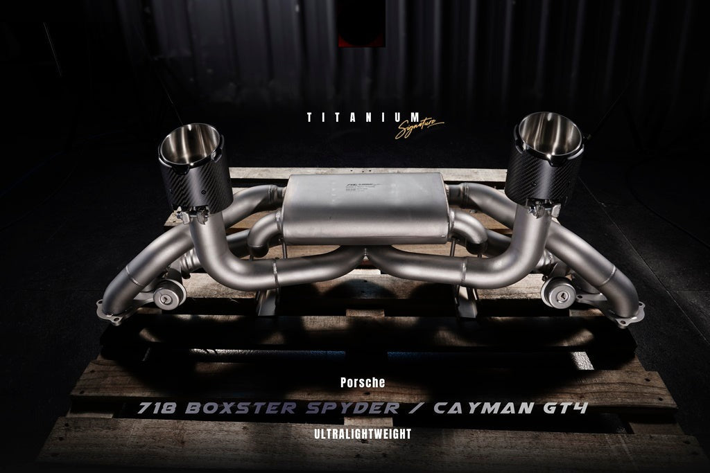 Fi Exhaust Valvetronic Exhaust System For Porsche Caym GT4 / Boxster Spyder 718 Titanium Signature Series Pre Feb 20 - iilumolab