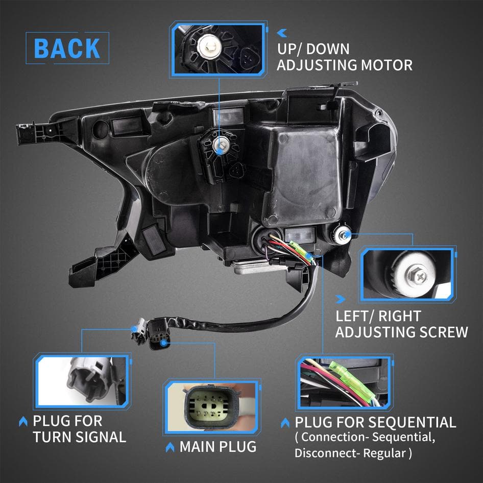 2015-2022 FORD RANGER SEQUENTIAL TRI LED HEADLIGHTS - iilumo