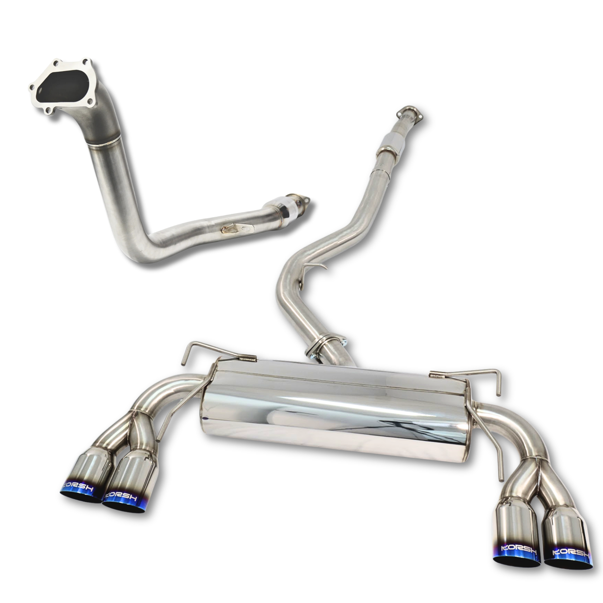 Korsh Turbo Back Exhaust for Subaru WRX STI Hatch 2008-2014 - Stainless Steel with Titanium Tips