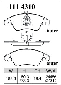 DIXCEL Front Brake Pads for Mercedes-Benz C-Class (W204) / E-Class (W212) / CLS (C218) / SLK (R172)