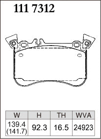 DIXCEL Front Brake Pads for Mercedes-AMG A45 (W176) / CLA45 (C117) / GLA45 (X156)