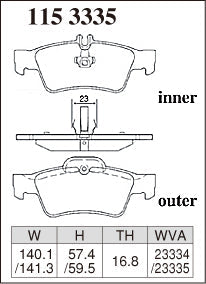 DIXCEL Rear Brake Pads for Mercedes-Benz E-Class (W211/W212) / S-Class (W220/W221) / CLS