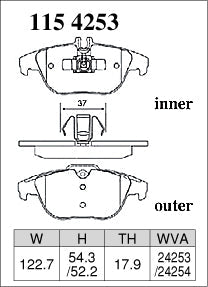 DIXCEL Rear Brake Pads for Mercedes-Benz C-Class (W204/S204/C204) / E-Class Coupe / Cabriolet (C207/A207) - iilumolab
