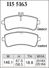 DIXCEL Rear Brake Pads for Mercedes-AMG C63 (W205) / C63 S (W205) - iilumolab