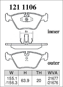 DIXCEL Front Brake Pads for BMW M3 / M3 CSL / 330i (E46) / Z4 M (E85/E86) / X3 (E83) / 5 Series (E39) / Alpina B3 - iilumolab