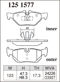 DIXCEL Rear Brake Pads for BMW 1 Series (E82/E87/E88) / 1M (E82) / 3 Series (E90/E91/E92/E93) / X1 (E84)