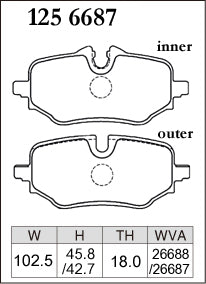 DIXCEL Rear Brake Pads for BMW 1 Series (F70) / X1 / iX1 (U11) / X2 / iX2 (U10) / 2 Series Active Tourer (U06) - iilumolab