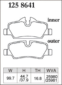 DIXCEL Rear Brake Pads for MINI Cooper / Cooper S / JCW (F55/F56/F57) - iilumolab