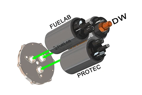 Radium Engineering Fuel Pump Filter Base Adapter – 12mm Brushless Pumps (13-1187)