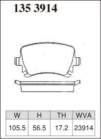 DIXCEL Rear Brake Pads for VW Golf R32 / GTI (Mk5) / Golf R / GTI (Mk6) / Scirocco R