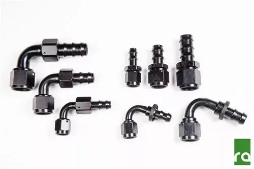 Radium Engineering 14-0203 PushLok Hose End, 6AN 90°