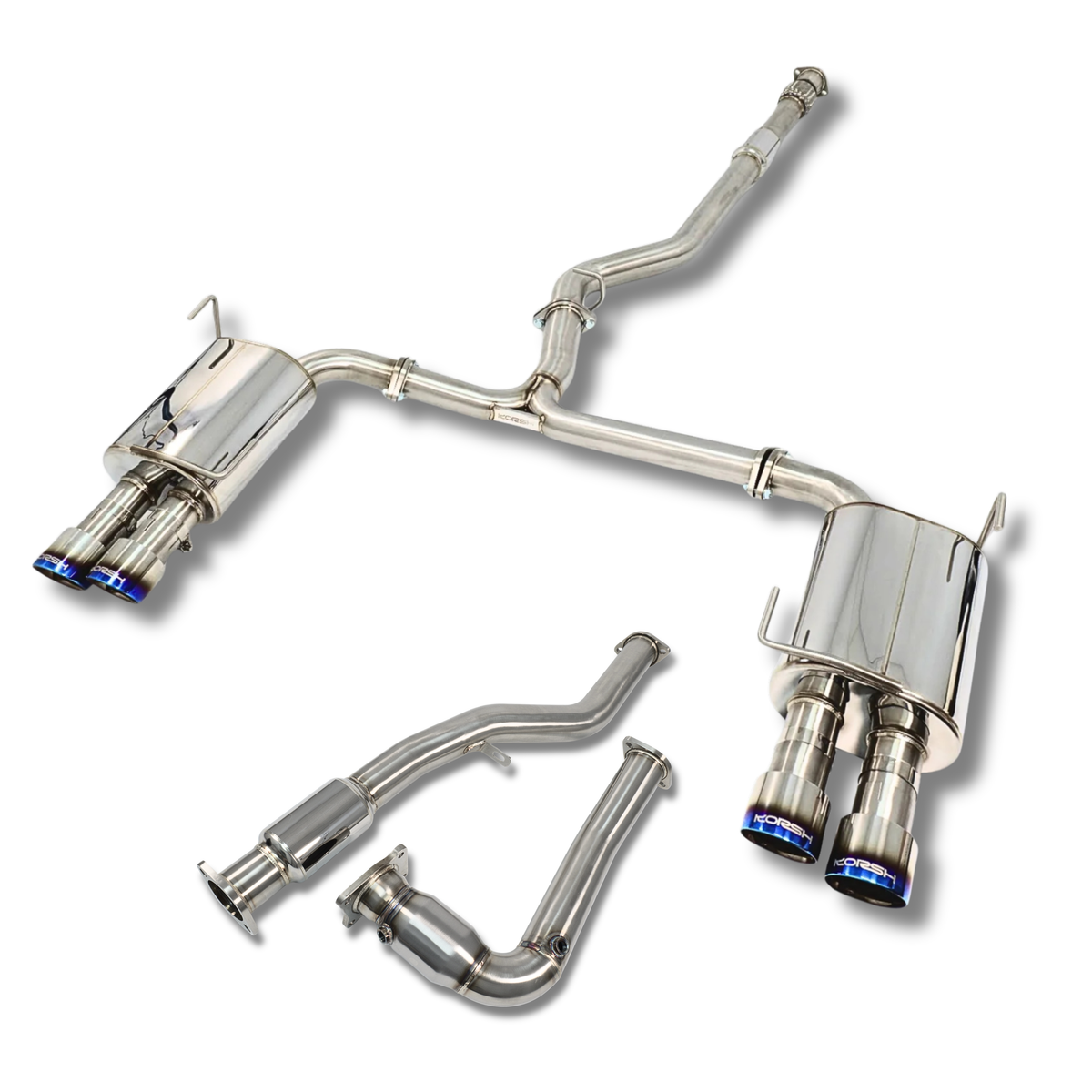 Korsh Manual Turbo Back Exhaust for Subaru WRX 2015+ - Stainless Steel with Titanium Tips