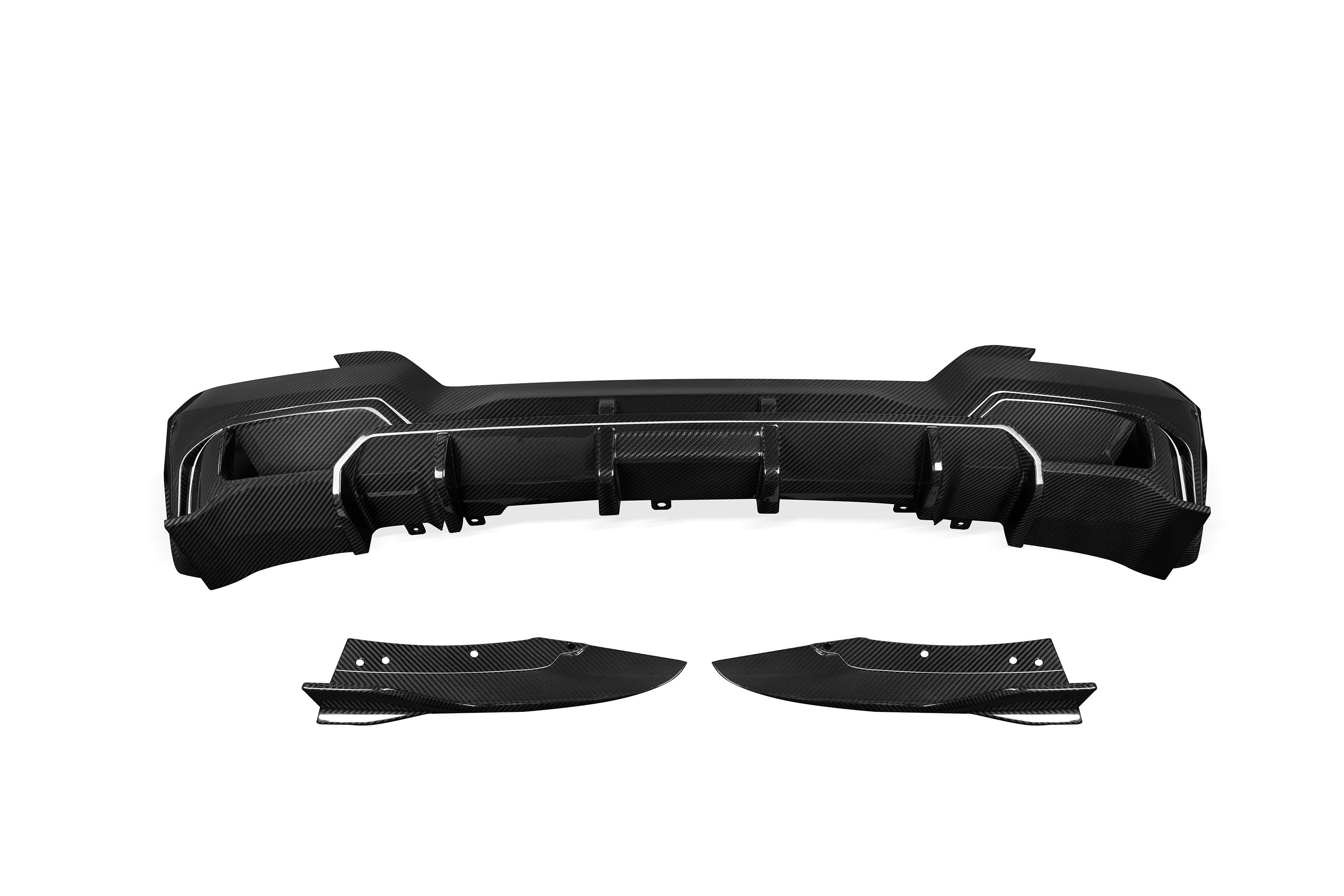 Sooqoo Pre Pregged Dry Carbon Fiber Rear Diffuser for BMW iX3 G08i LCI 2021+