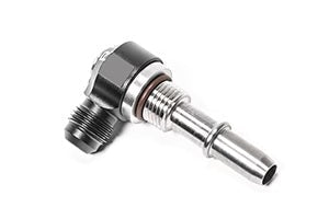 Radium 20-1000-0606-375 Swivel Banjo Bulkhead Fitting, 6AN ORB, 3/8" SAE Quick Connect Male to 6AN Male
