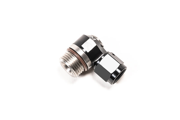Radium Engineering 20-1000-0806F Low Profile Swivel Banjo Fitting, 8AN ORB to 6AN Female