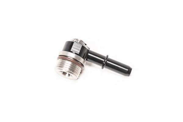 Radium Engineering 20-1000-1010S Low Profile Swivel Banjo Fitting, 10AN ORB to 10mm SAE Quick Connect Male