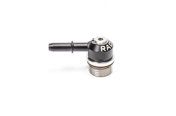 Radium 20-1000-10313 Low Profile Swivel Banjo Fitting, 10AN ORB to 5/16" SAE Quick Connect Male