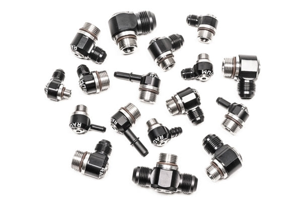 Radium Engineering 20-1000-0806F Low Profile Swivel Banjo Fitting, 8AN ORB to 6AN Female