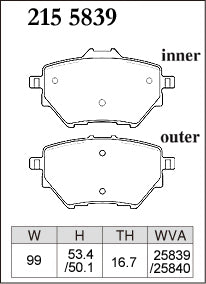 DIXCEL Rear Brake Pads for Peugeot 308 GTi 270 (T9)