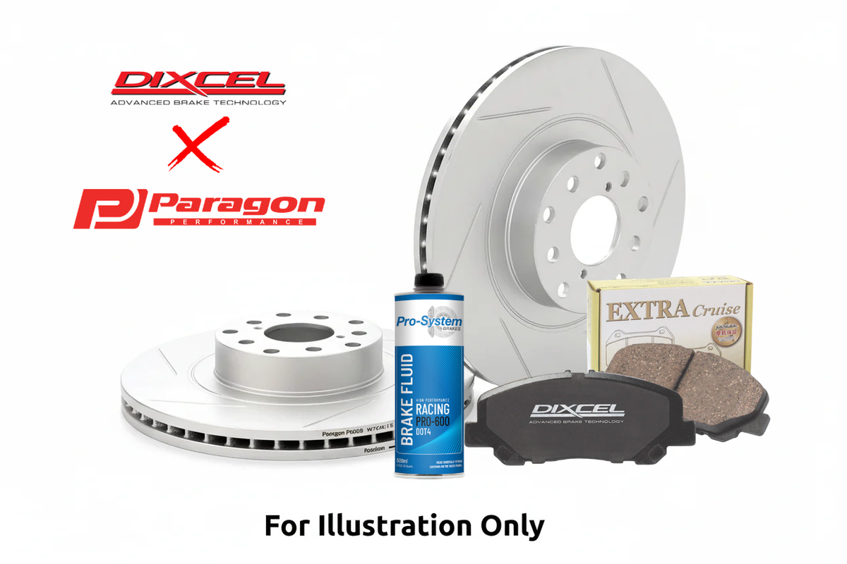 Paragon PAR4650S Front Rotor + Dixcel Brake Pad Combo – Subaru WRX (2001-2007)