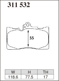 DIXCEL Front Brake Pads for Lexus IS350 (GSE31R) / GS350 (GRL10R) / RC350 (GSC10R) / Toyota Crown (GRS214R)