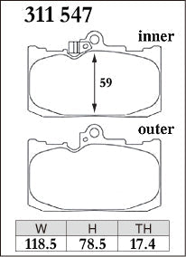 DIXCEL Front Brake Pads for Lexus RC200t / RC300 (ASC10R) / RC350 (GSC10R) - F Sport