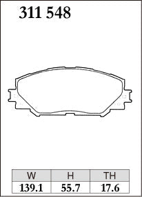 DIXCEL Front Brake Pads for Toyota Corolla (NZE141R/ZRE142R/ZRE152R/ZRE172R/ZRE182R) / Prius Alpha (ZVW41R) / RAV4 (ACA38R/GSA33R)