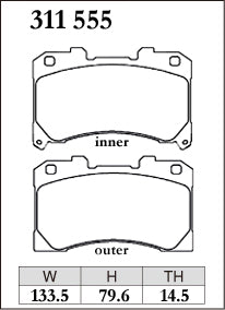 DIXCEL Front Brake Pads for Toyota GR Yaris (GXPA16) / GR Corolla (GZEA14H) / Lexus LBX Morizo RR (GAYA16)