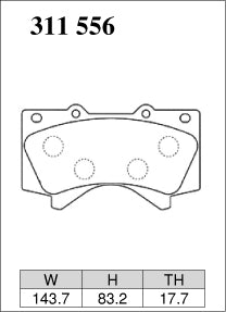 DIXCEL Front Brake Pads for Toyota LandCruiser 200 Series (VDJ200R/URJ202R) / Tundra (USK56L) / Lexus LX570 (URJ201R)