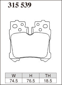 DIXCEL Rear Brake Pads for Lexus LS460 (USF40/USF41) / LS500 (VXFA50) / LS600h (UVF45)