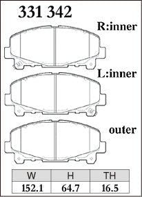 DIXCEL Front Brake Pads for Honda Accord Euro (CU2)