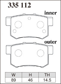 DIXCEL Rear Brake Pads for Honda Integra Type R (DC2) / Honda S2000 (AP1 / AP2)