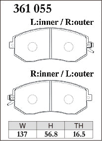 DIXCEL Front Brake Pads for Subaru WRX (GR / GV) / BRZ (ZC6 / ZD8) / Toyota 86 (ZN6) / GR86 (ZN8)