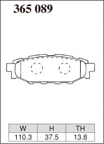 DIXCEL Rear Brake Pads for Subaru WRX (GH/GE/GR) / BRZ (ZC6) / Toyota 86 (ZN6) / Forester (SG/SH/SJ)