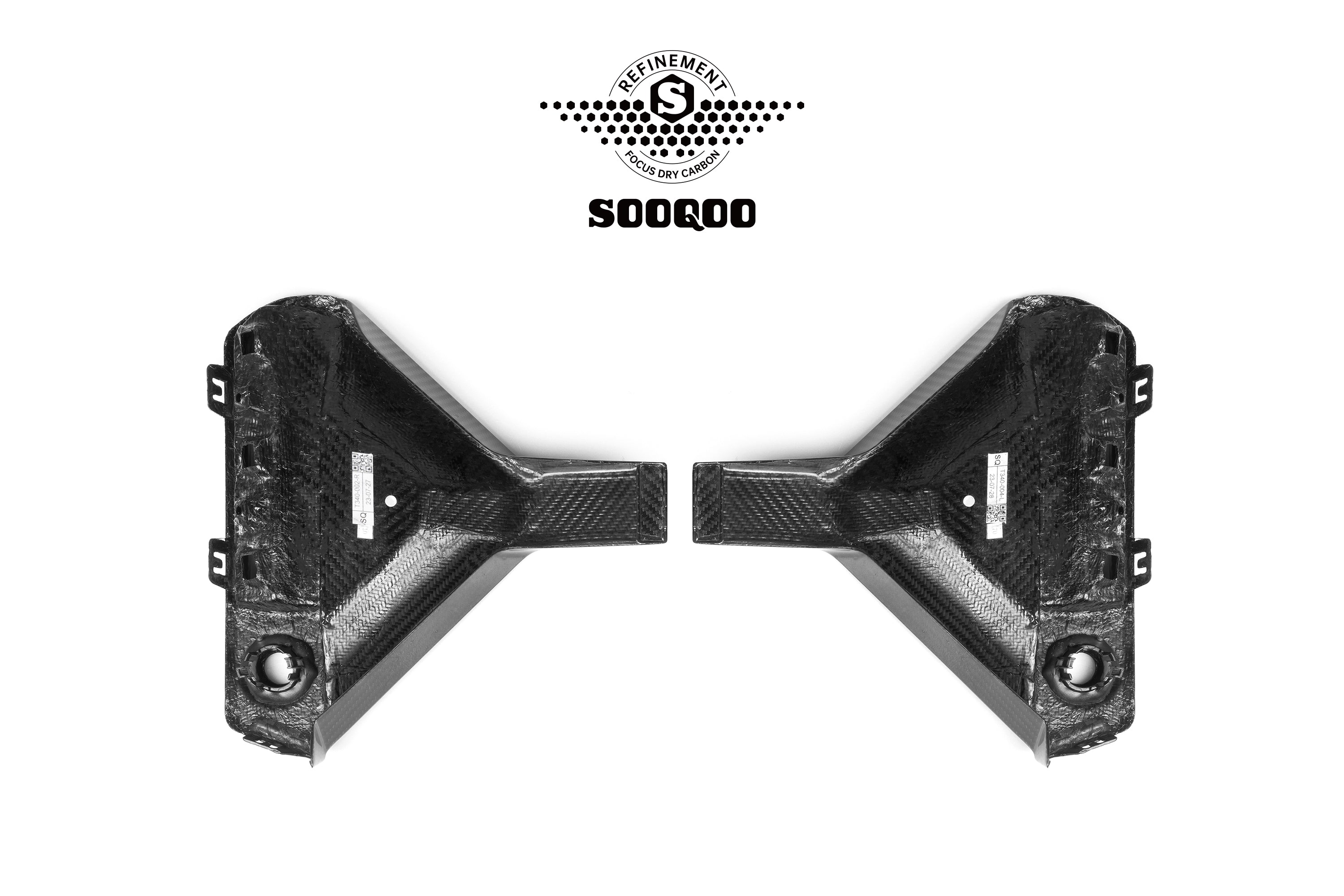 Sooqoo Pre Pregged Dry Carbon Fiber Rear Bumper Attachments for BMW M2 G87 2023+