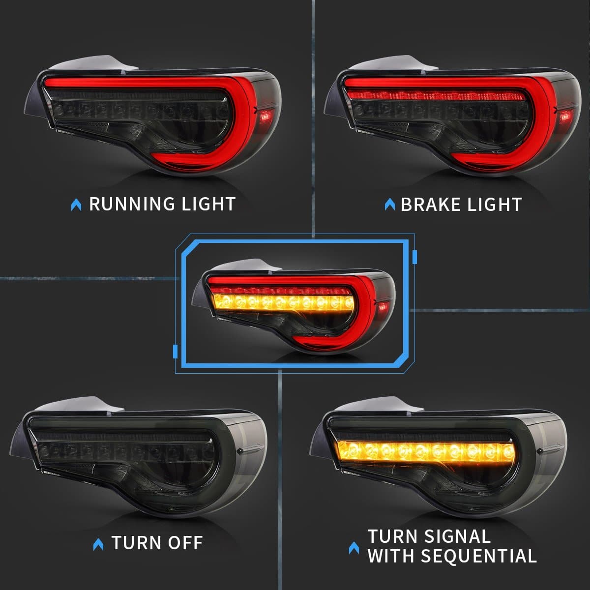 2012-2021 TOYOTA 86 / SUBARU BRZ SEQUENTIAL LED TAIL LIGHTS - iilumo