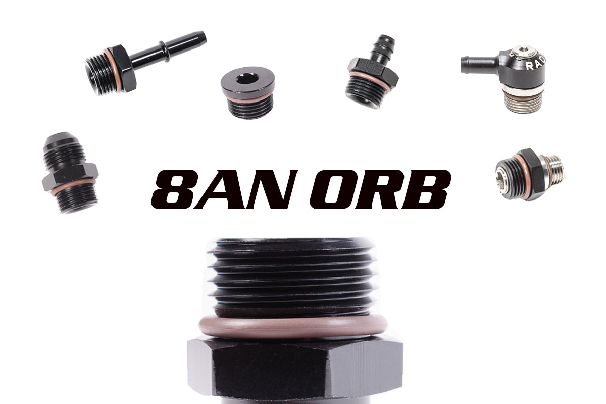 Radium 8AN ORB to 3/8" SAE Male, Short Fitting