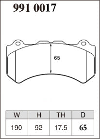 DIXCEL Front Brake Pads for Alcon CAR70 “RC6” / Nissan GT-R R35 / Jeep Grand Cherokee SRT