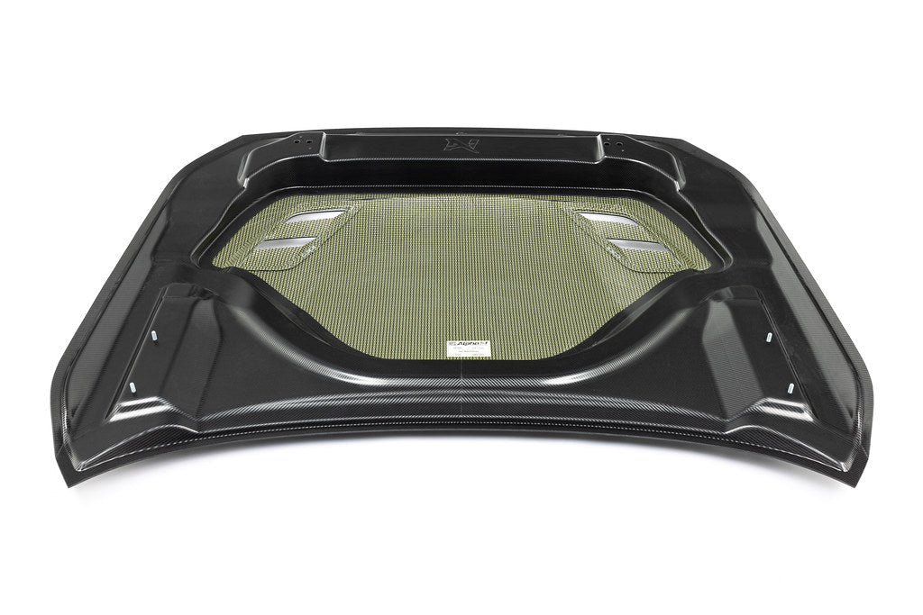 White Alpha N G87 M2 Carbon Vented Hood for Clubsport BMW, featuring lightweight carbon material and vented design.