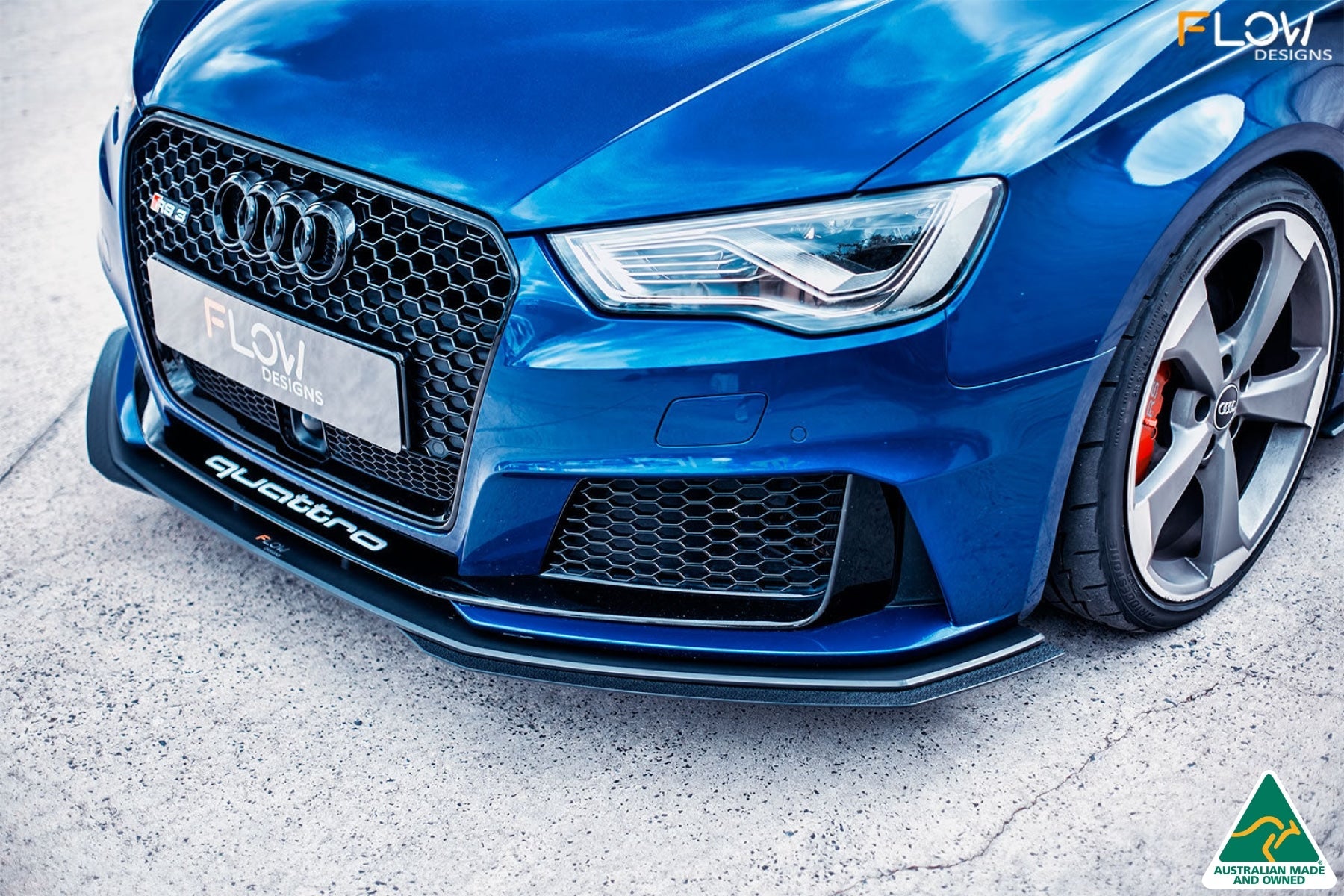 Flow Designs RS3 8V Sportback (Pre-Facelift) Front Lip Splitter V3 - iilumolab