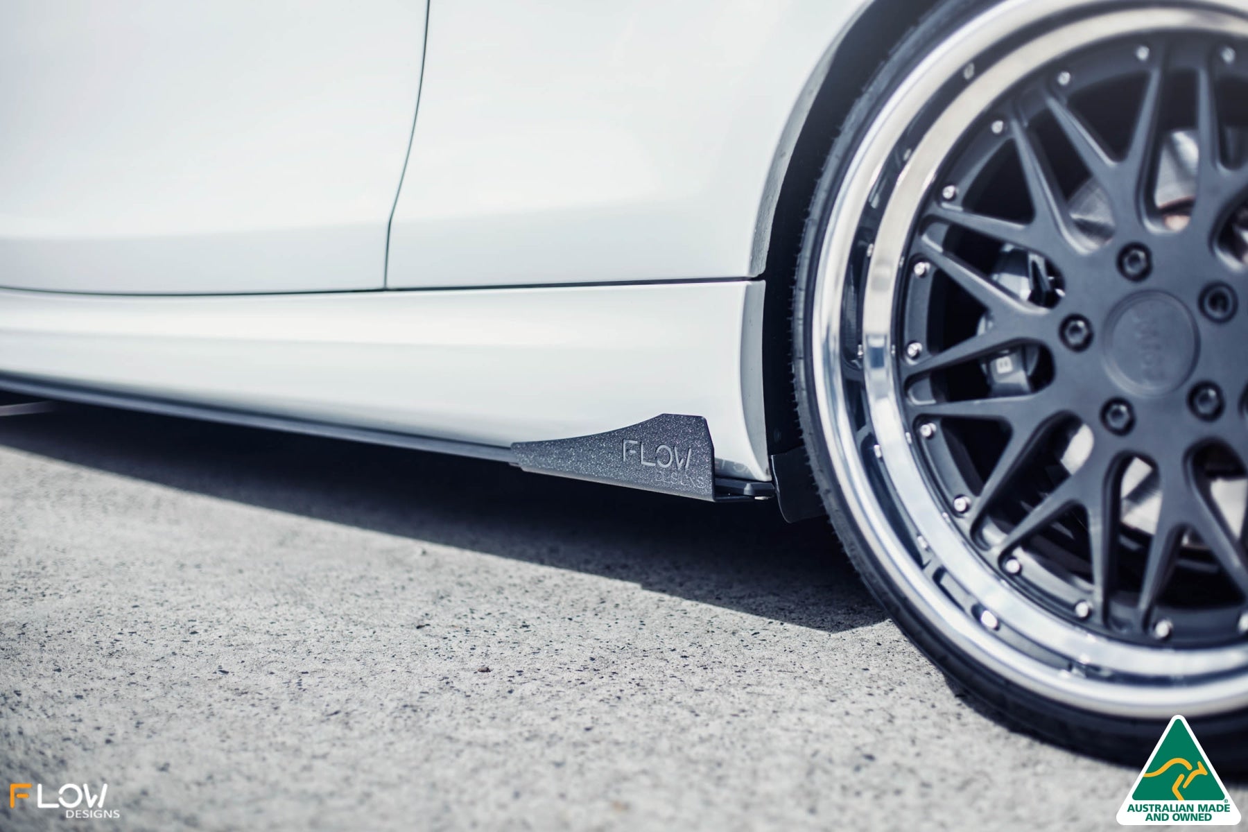 Flow Designs EX-DISPLAY - E82 M Sport Side Skirt Splitters V3 (Pair) - GLOSS BLACK - iilumolab