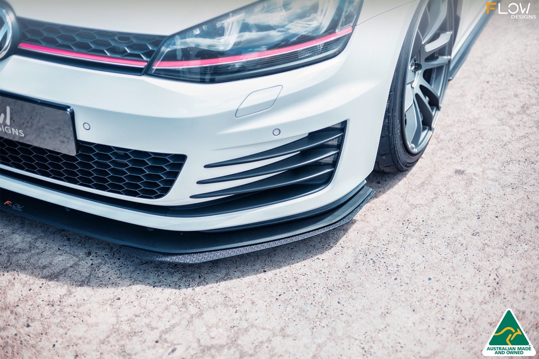 Flow Designs MK7 Golf GTI Front Lip Splitter & Bumper Reinforcement Bracket - iilumolab